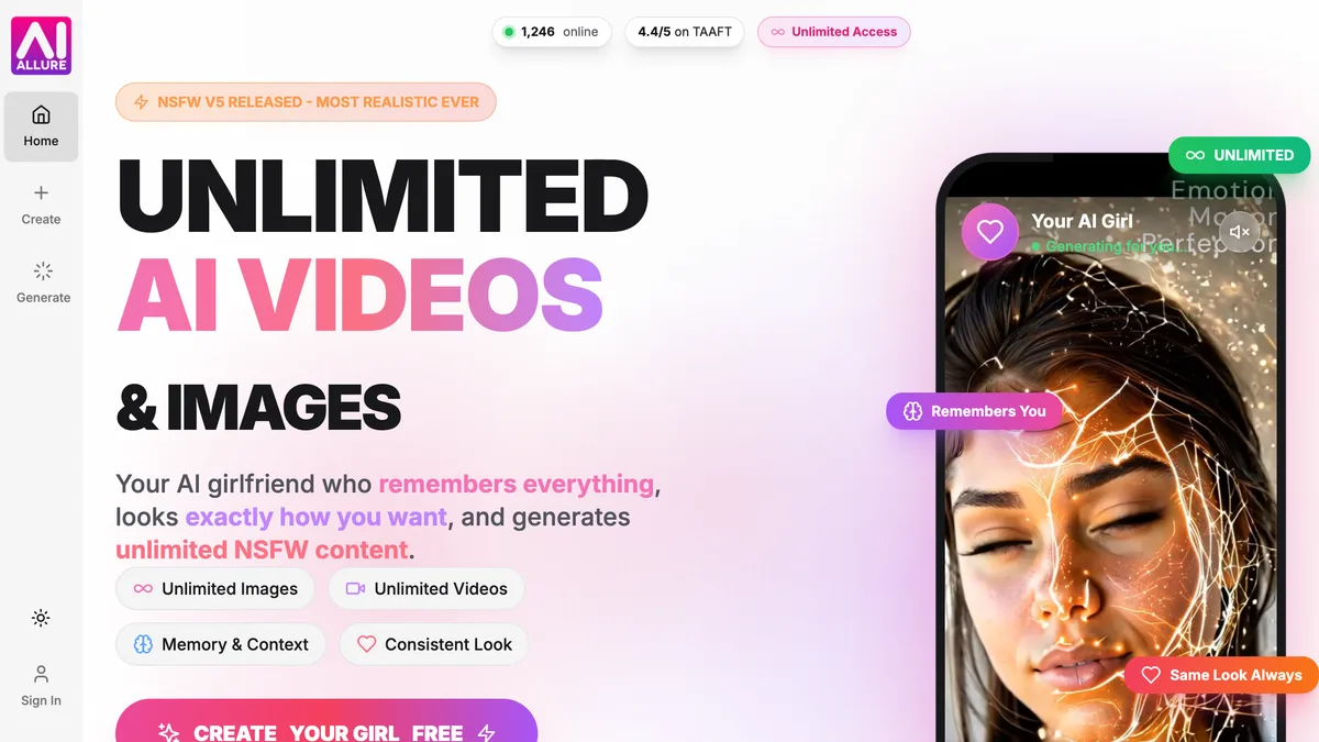 AIAllure homepage