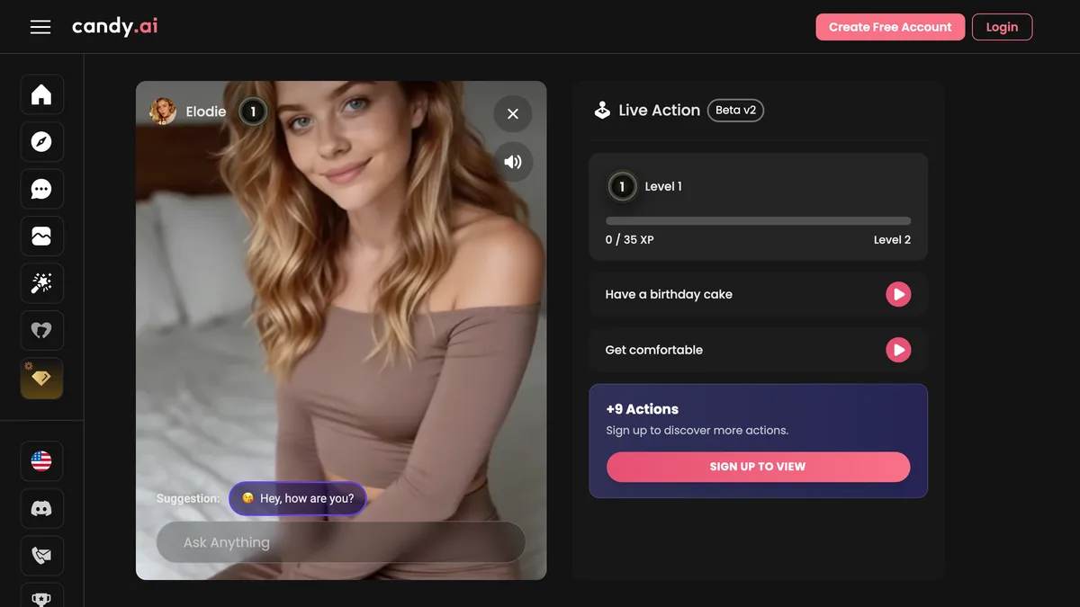 Candy AI homepage