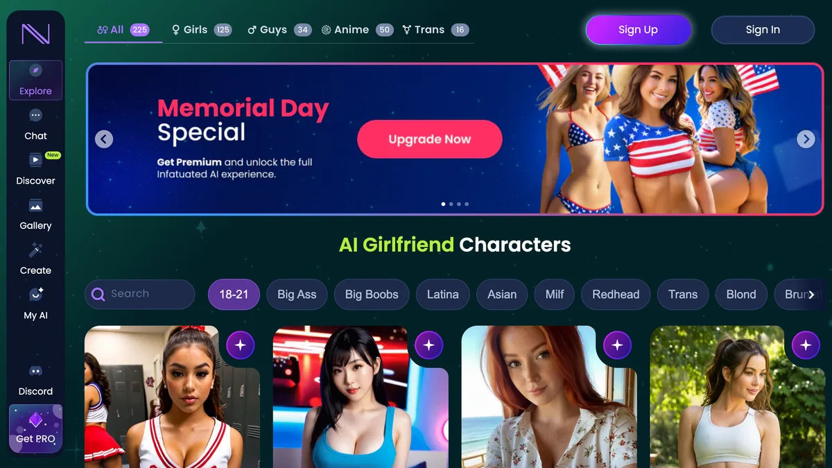 GirlfriendGPT homepage